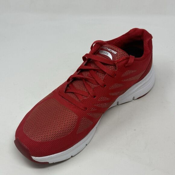 Skechers Arch Fit Vivid Memory Sneakers Womens 9.5 Red Mesh Walking Shoes - Picture 8 of 16